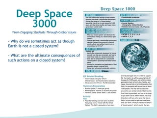 Deep Space
3000
From Engaging Students Through Global Issues
- Why do we sometimes act as though
Earth is not a closed system?
- What are the ultimate consequences of
such actions on a closed system?
 