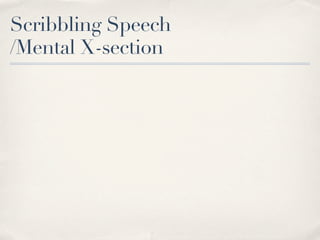 Scribbling Speech
/Mental X-section
 