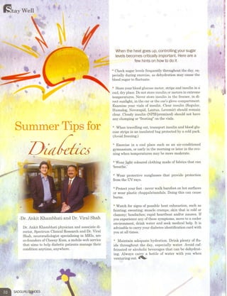 Summer tips for diabetics by Dr Viral Shah