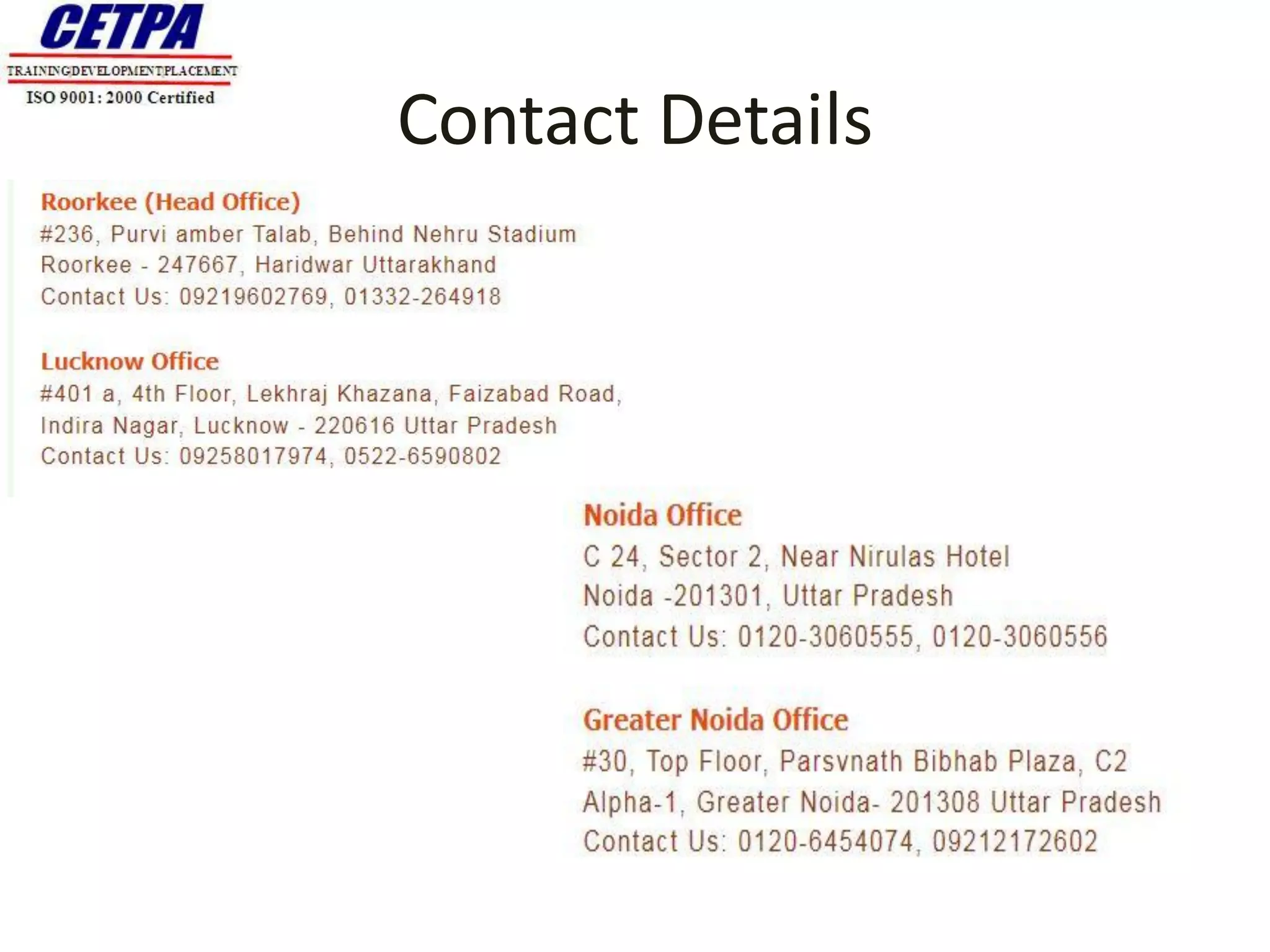 Contact Details
 