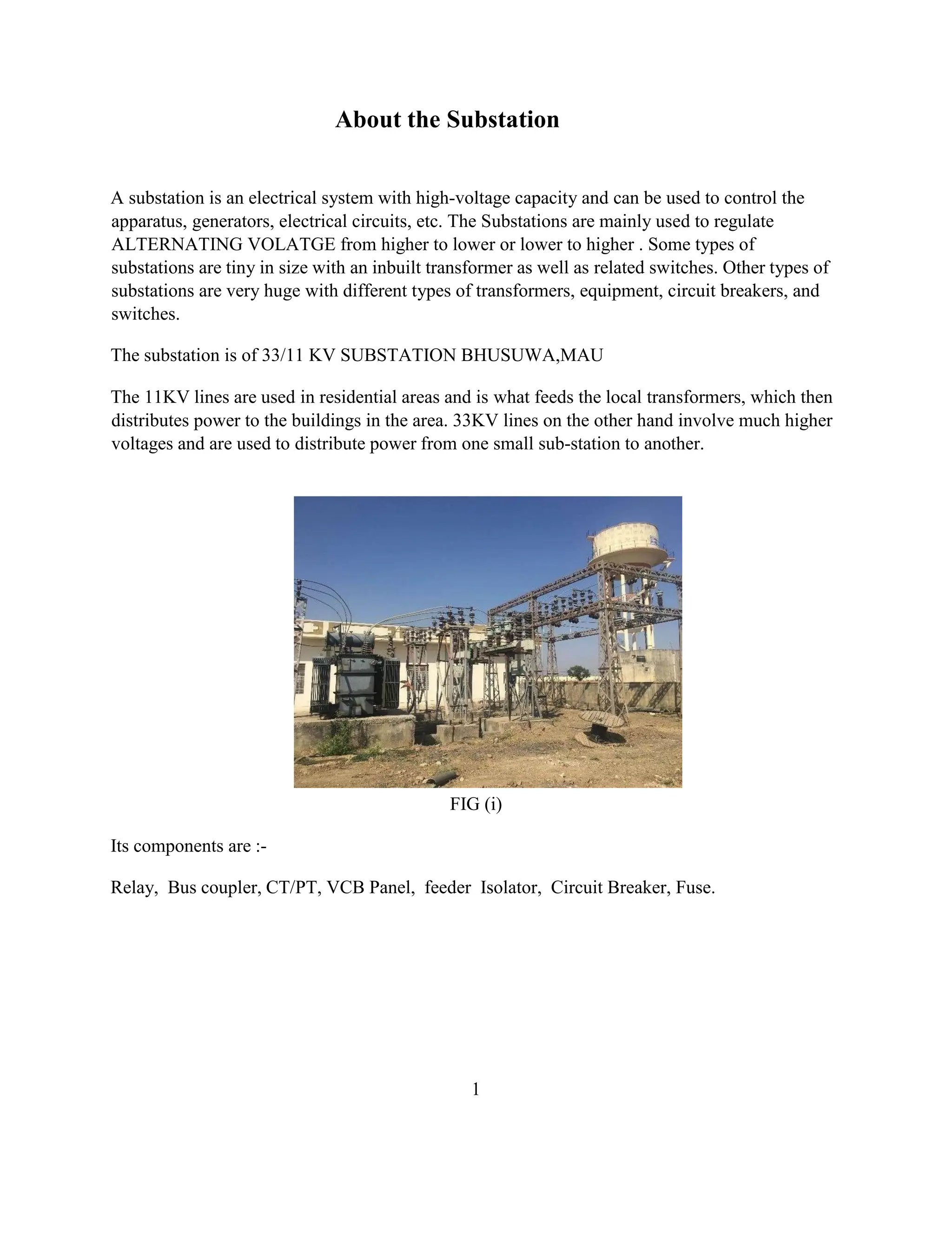 33/11 Kv Substation Summer Training Report Of UPPCL | PDF