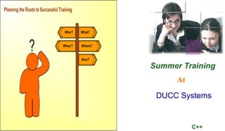 Summer Training
      At

 DUCC Systems


           C++
 