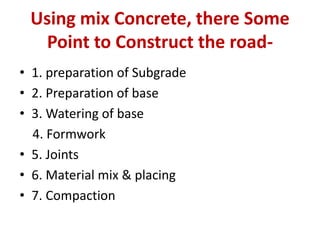 Summer training ppt on cc road construction | PPTX