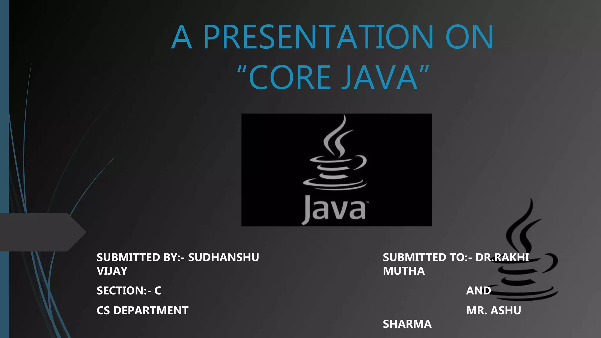Summer training presentation on "CORE JAVA". | PPTX | Programming ...