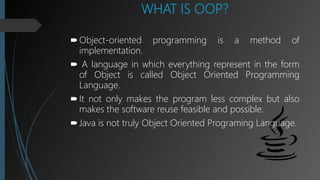 Summer training presentation on "CORE JAVA". | PPTX
