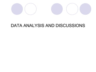 DATA ANALYSIS AND DISCUSSIONS
 