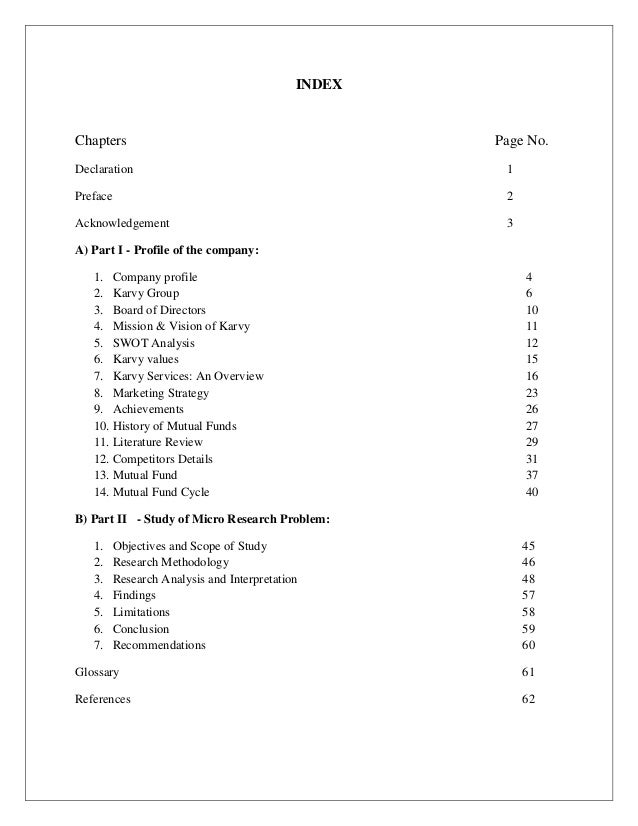 Dissertation report mutual funds