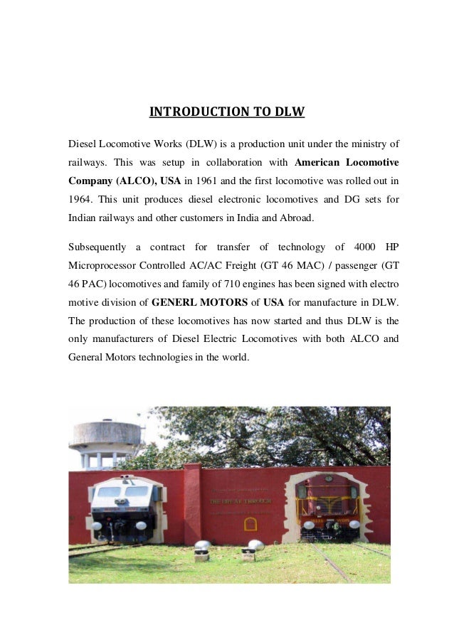 Dlw varanasi summer training report