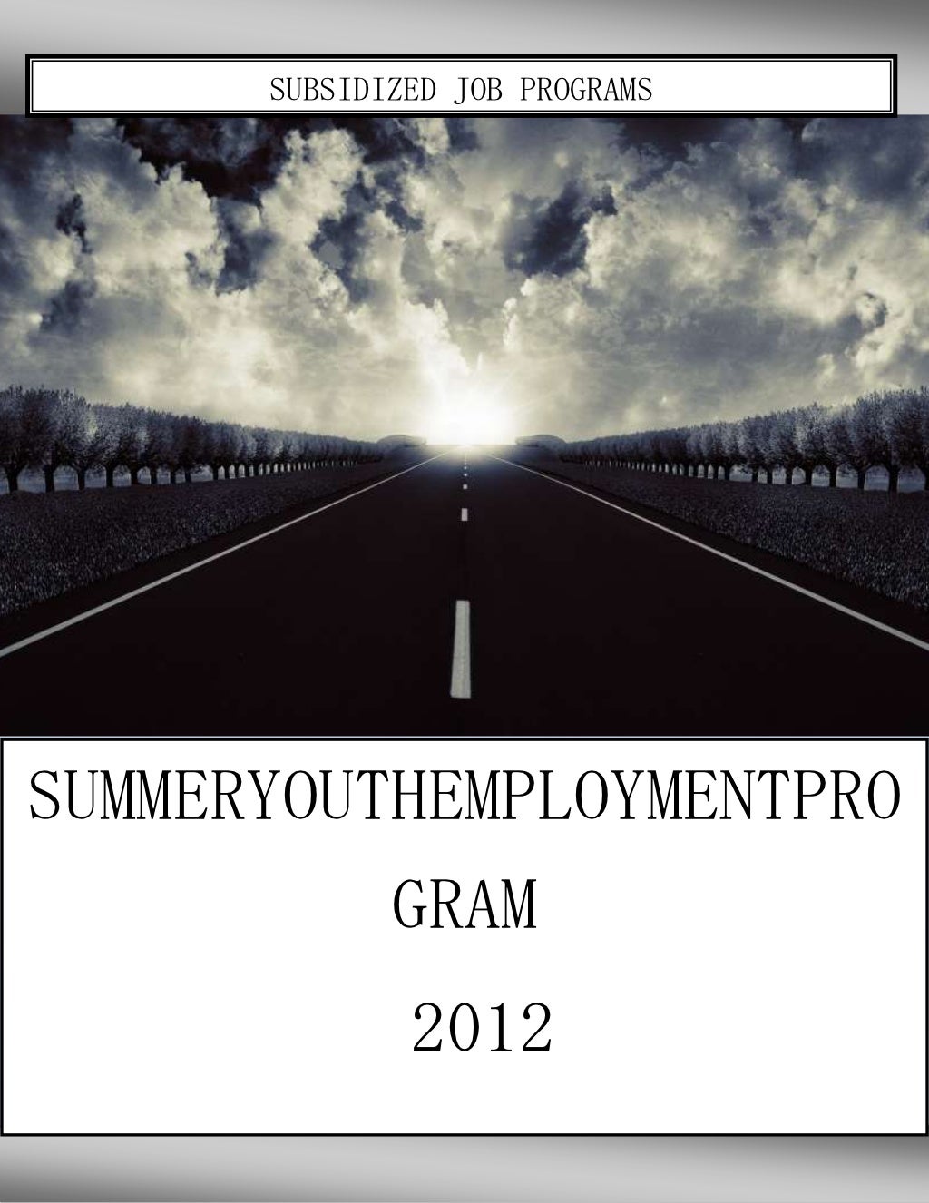 Summer Youth Employment Programs