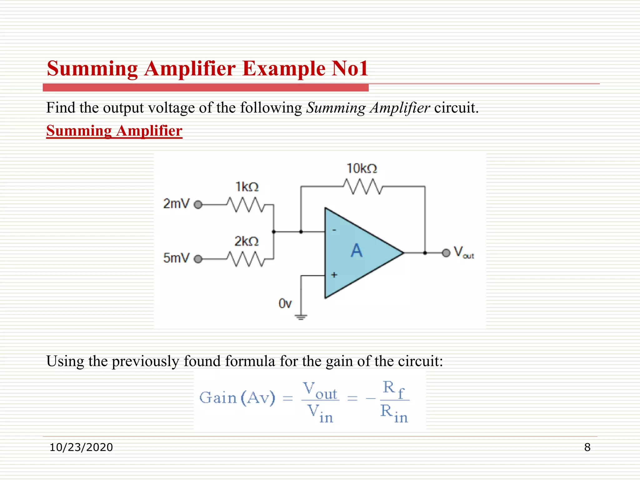 Summing Amplifier | PPT