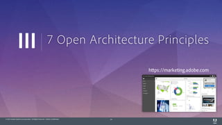 © 2014 Adobe Systems Incorporated. All Rights Reserved. Adobe Confidential. 14
7 Open Architecture PrinciplesIII
https://marketing.adobe.com
 