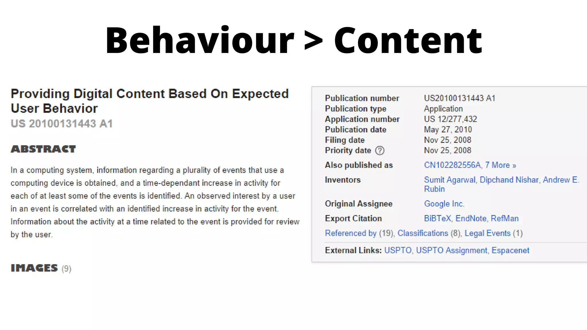 Behaviour> Content  
