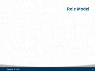 Role Model

                               .




Session ID 1756                    14
 