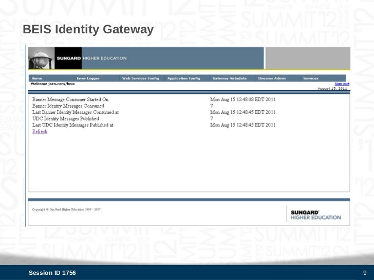 Interfacing Banner Beis With Identity Management Summit 2012