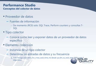 Performance Studio

Conceptos del colector de datos

• Proveedor de datos
–

Fuentes de información
– De momento (RC0) sol...