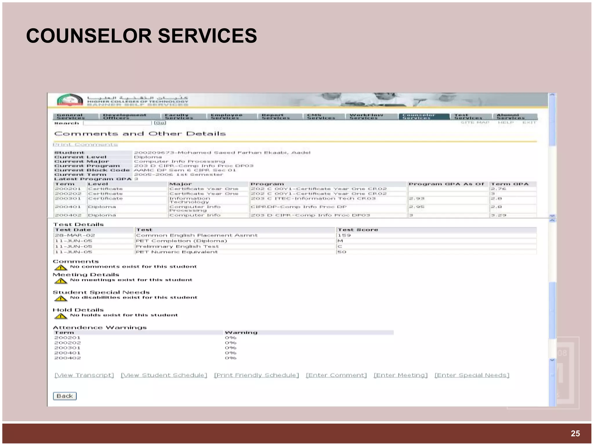 COUNSELOR SERVICES25