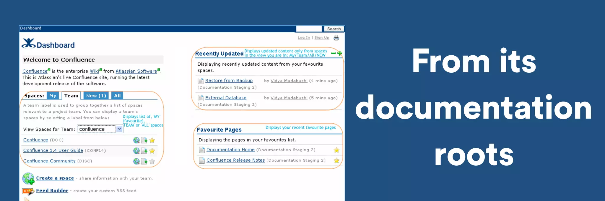 From its 
documentation 
roots 
 