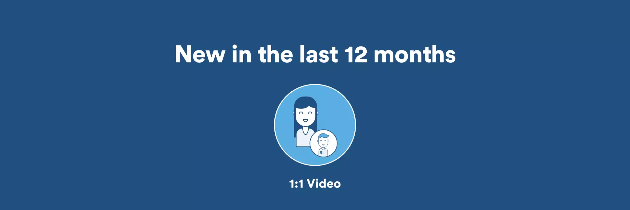 New in the last 12 months 
1:1 Video 
 