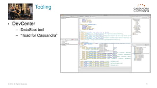 Tooling
• DevCenter
– DataStax tool
– “Toad for Cassandra”
© 2015. All Rights Reserved. 11
 