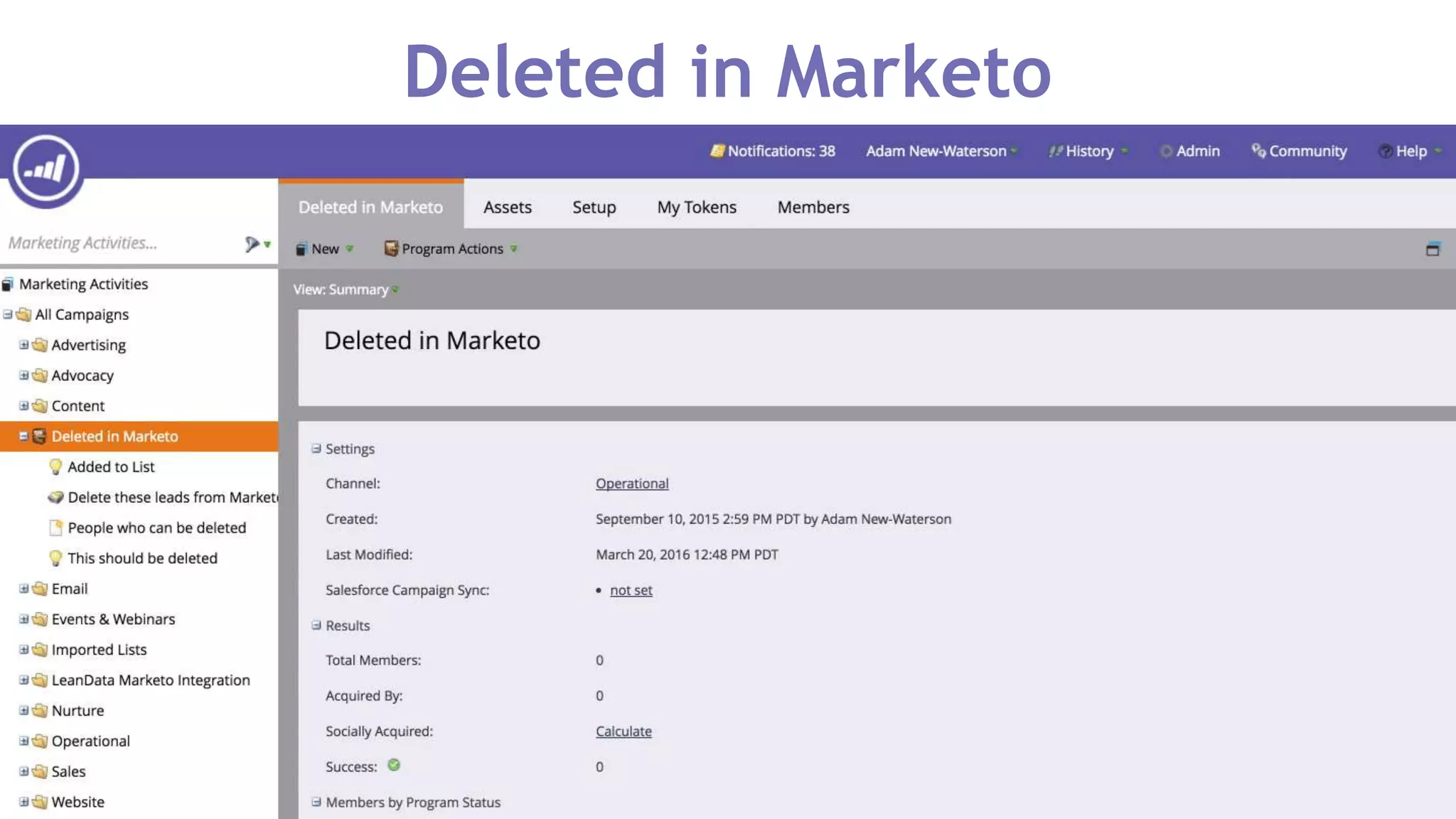 Deleted in Marketo
 