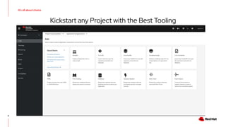 Kickstart any Project with the Best Tooling
6
It’s all about choice
 