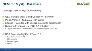 Lessons Learned: Switching from MEM to OEM for MySQL – Summit 2025 | PPTX