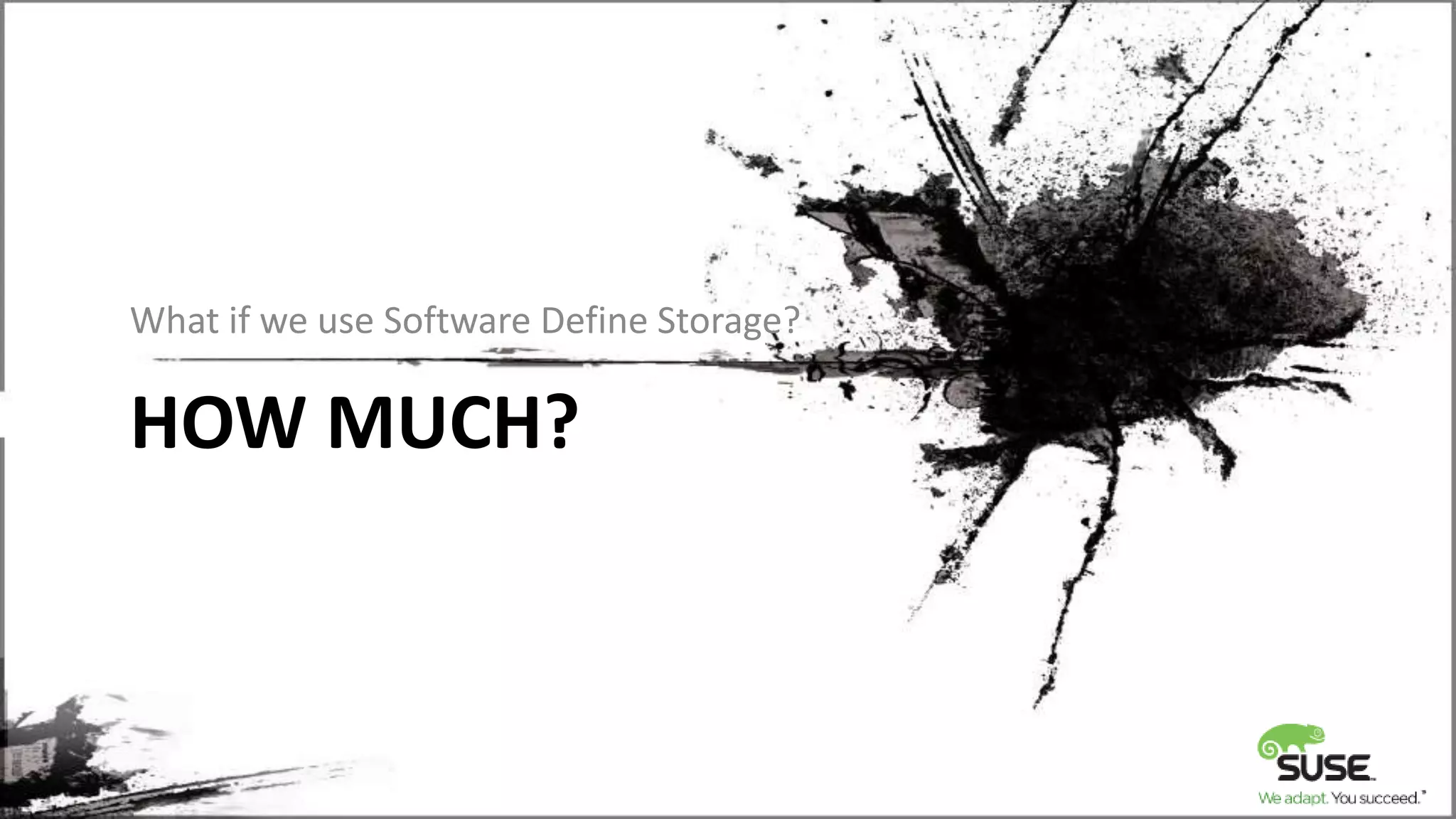 HOW MUCH?
What if we use Software Define Storage?
 