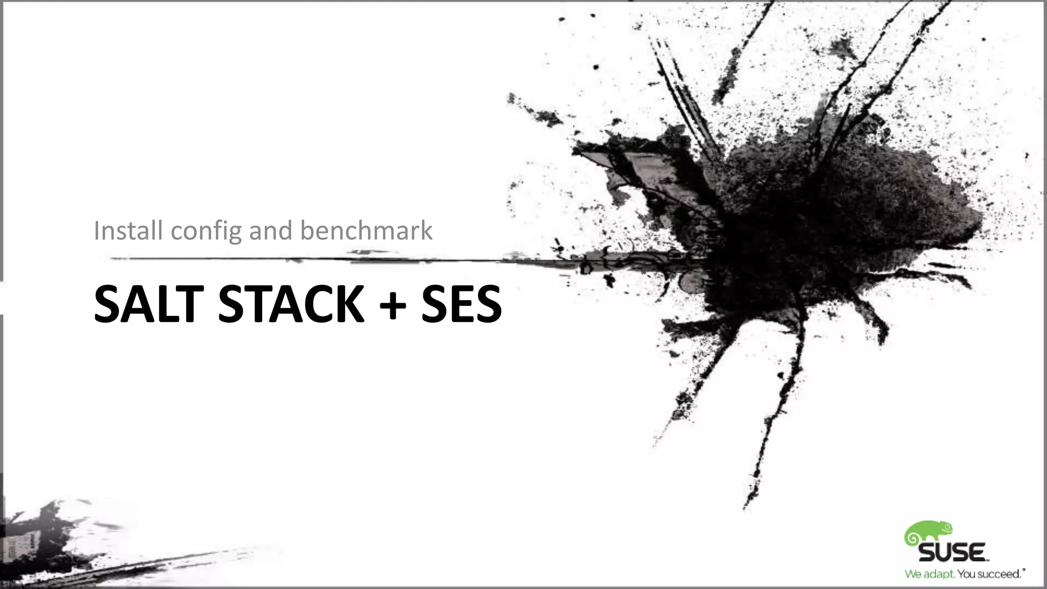 SALT STACK + SES
Install config and benchmark
 