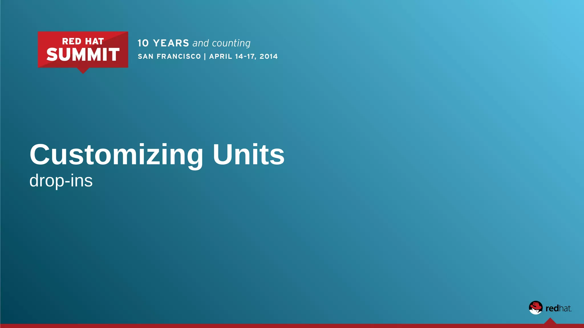 Customizing Units 
drop-ins 
 