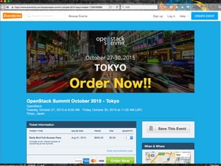 ご静聴ありがとうございました
OpenStack Summit Tokyo
2015.10.27-30
で会いましょう！:)
https://www.openstack.org/summit/tokyo-2015/
 