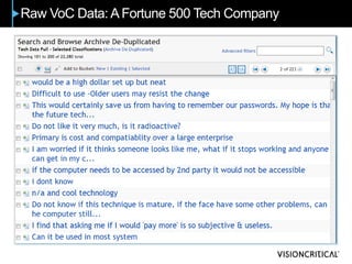 Raw VoC Data: AFortune 500 Tech Company
 