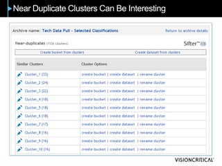 Near Duplicate Clusters Can Be Interesting
 