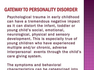 Personality disorders assessment &amp; treatment
