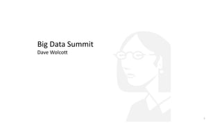 Big Data Summit
Dave Wolcott
1
 