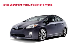 In the SharePoint world, it’s a bit of a hybrid
 