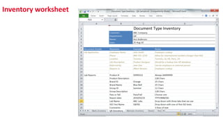 Inventory worksheet
 