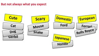 But not always what you expect
Ford
Gerbil
 