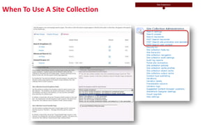 When To Use A Site Collection
 