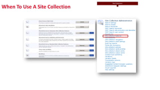 When To Use A Site Collection
 