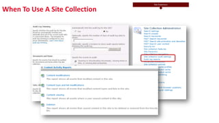When To Use A Site Collection
 