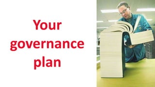 SHARE 2012 | 62
Your
governance
plan
 