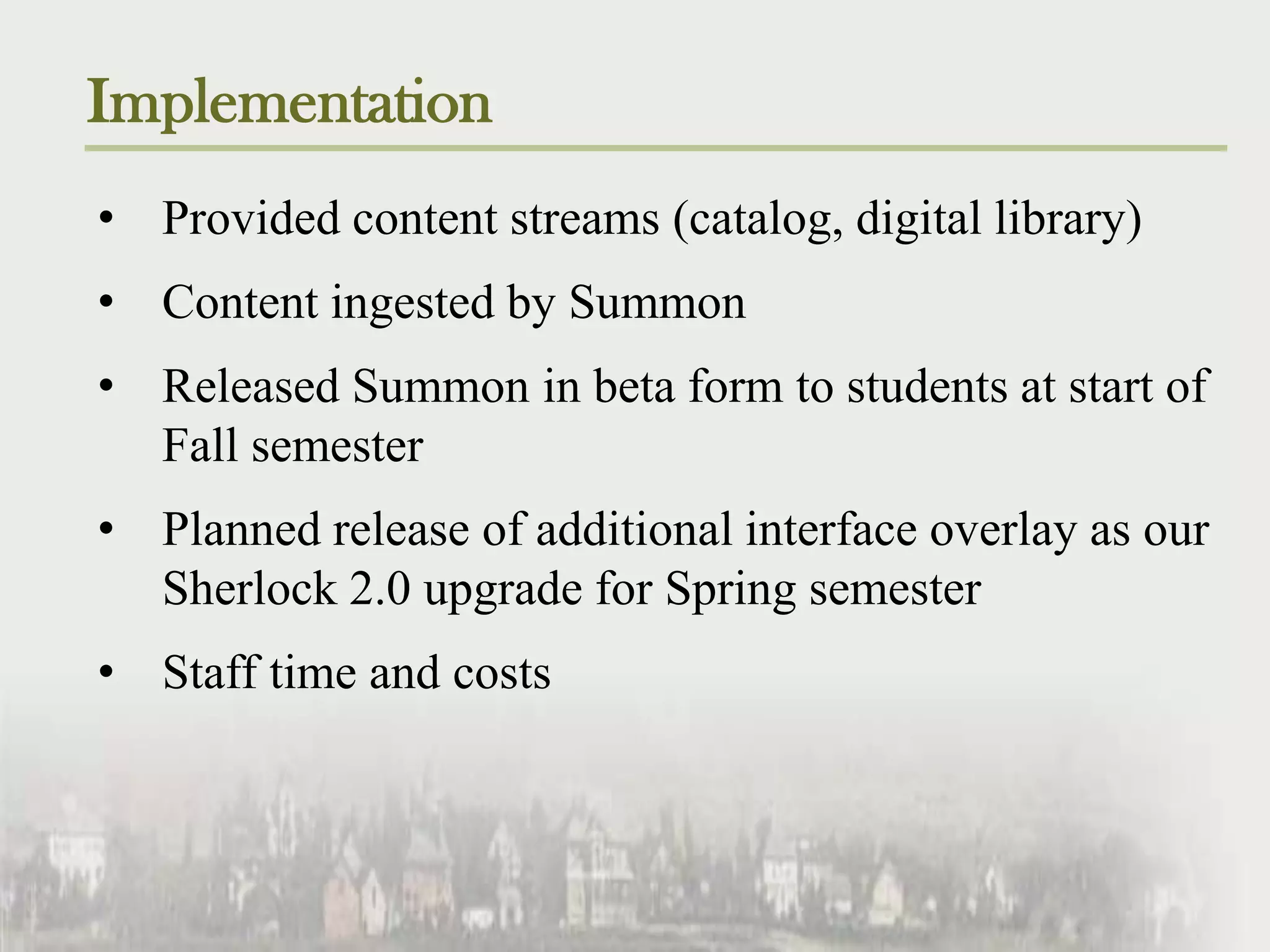 Eliminates federated search