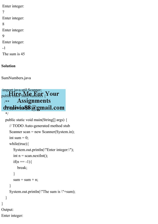 SumNumbers.java import java.util.Scanner;public class SumNumbe.pdf