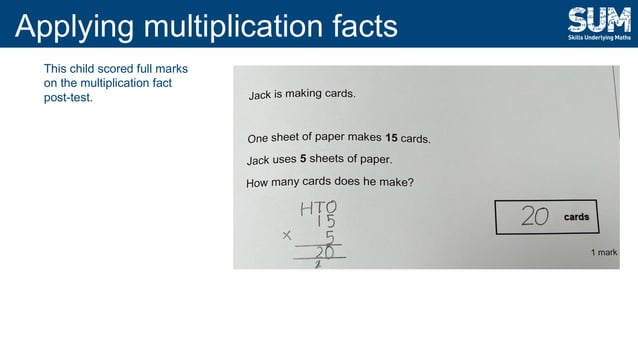 Measuring, learning and applying multiplication facts. | PDF