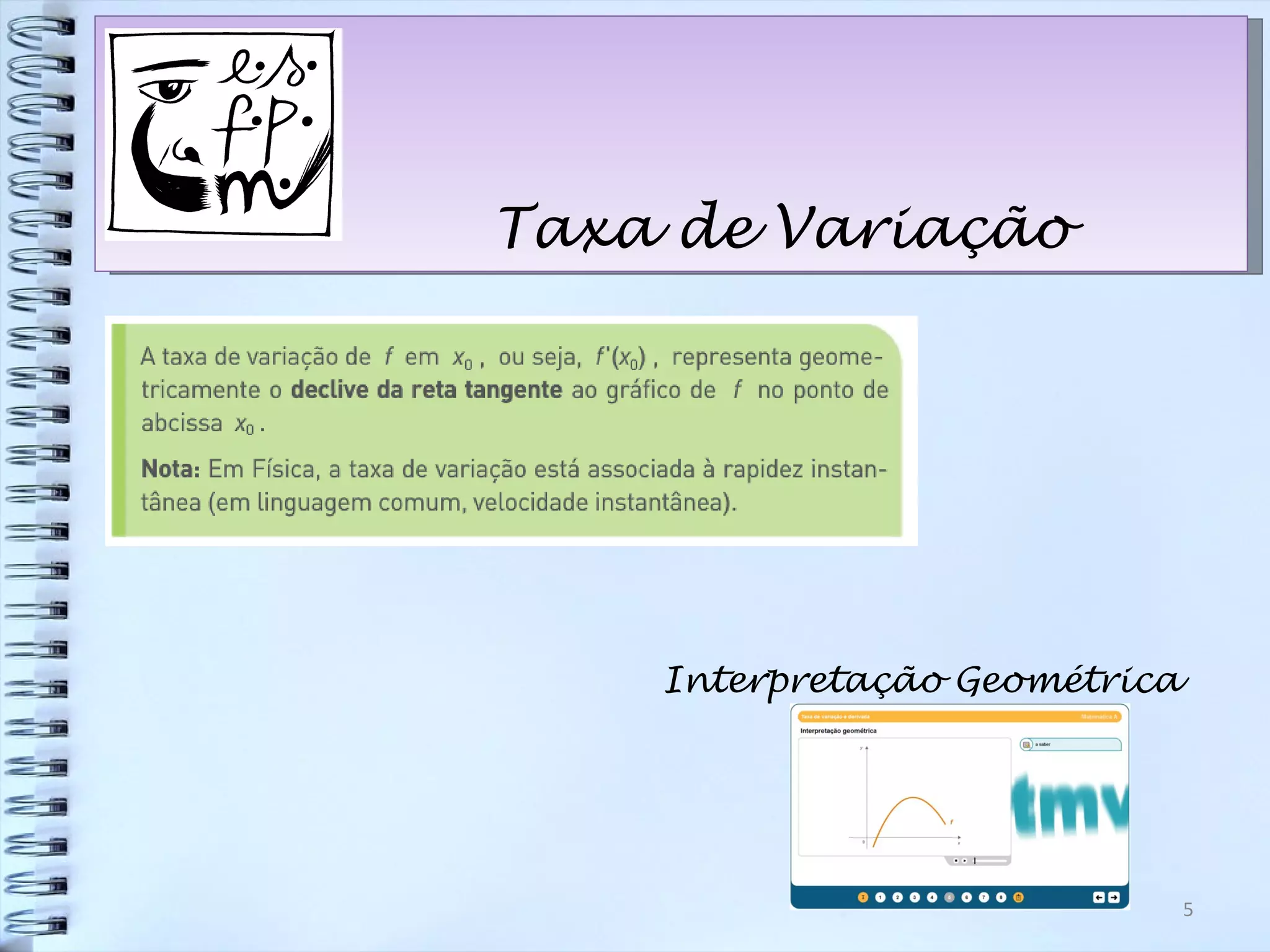 Taxa de Variação Interpretação Geométrica 