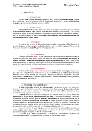 Sumário Executivo Grupo IdeiaSex