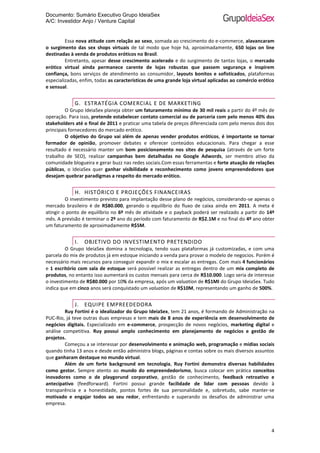 Sumário Executivo Grupo IdeiaSex