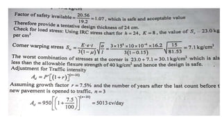 Sums on Rigid Pavement Design