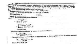 Sums on Rigid Pavement Design