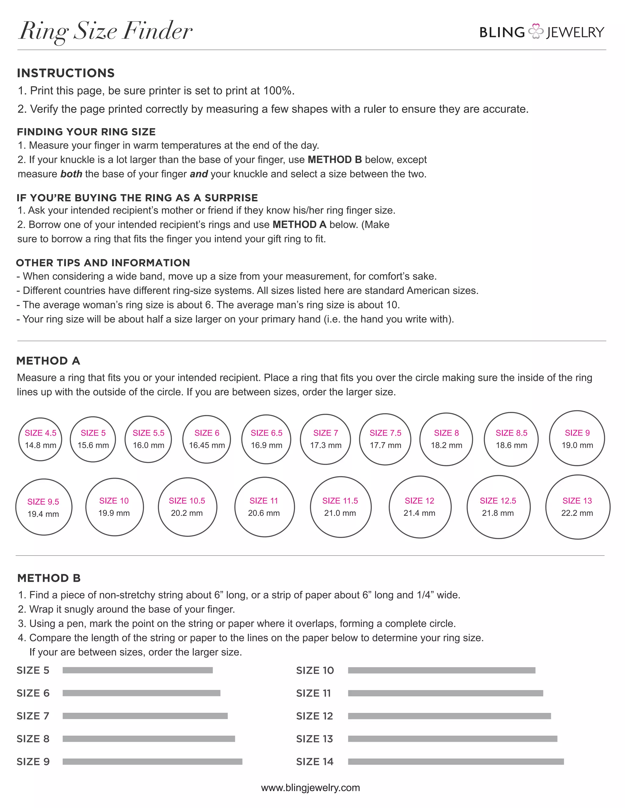printable ring size chart Sumuduni gems | PDF